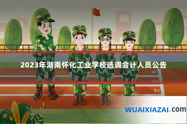 2023年湖南怀化工业学校选调会计人员公告