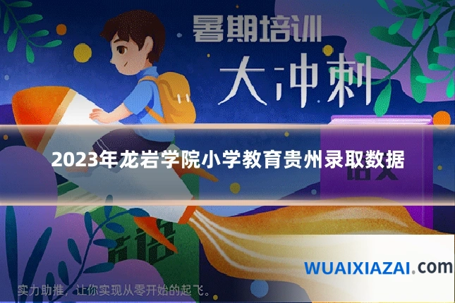 2023年龙岩学院小学教育贵州录取数据