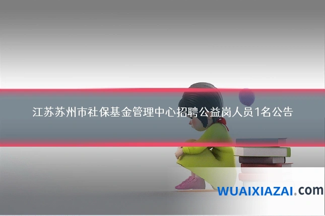 江苏苏州市社保基金管理中心招聘公益岗人员1名公告