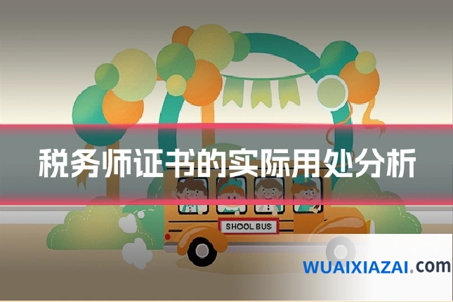税务师证书的实际用处分析