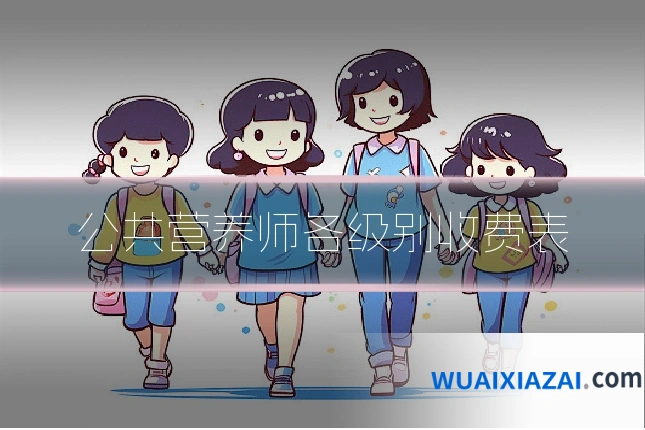 公共营养师各级别收费表