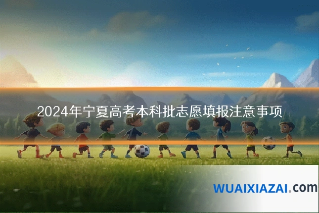 2024年宁夏高考本科批志愿填报注意事项