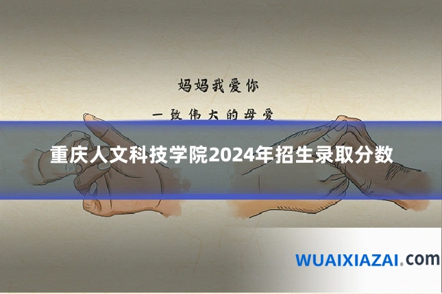 重庆人文科技学院2024年招生录取分数