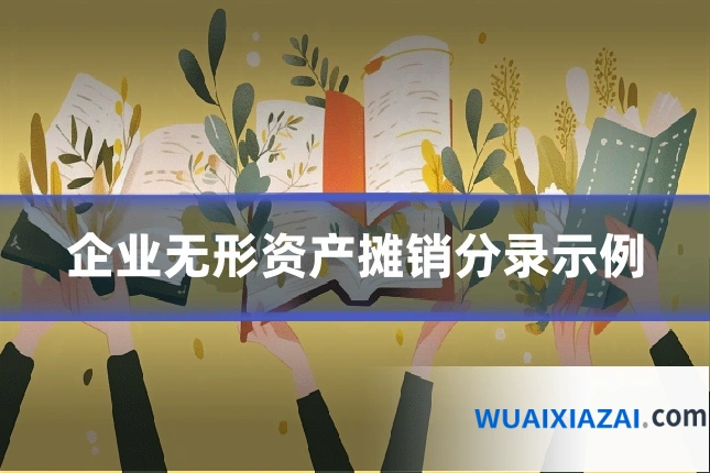 企业无形资产摊销分录示例