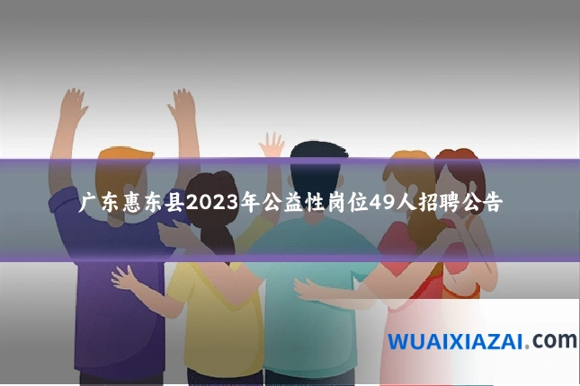 广东惠东县2023年公益性岗位49人招聘公告