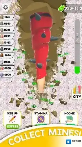 铅笔挖掘建造城市矿石