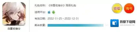 非匿名指令礼包兑换码