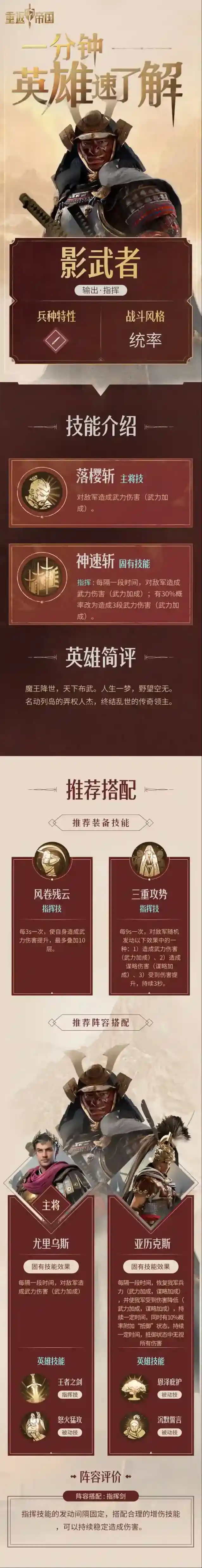 重返帝国影武者技能装备搭配解析攻略