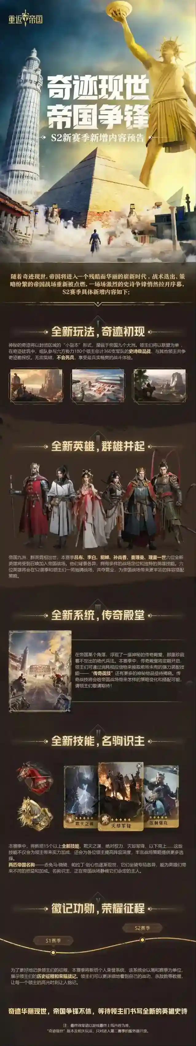 《重返帝国》一图全知晓！S2赛季新增内容最全总结